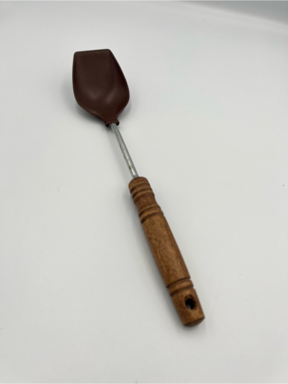 Vintage EKCO USA Brown Spatula Turner Wooden Handle Retro Kitchen Utensil